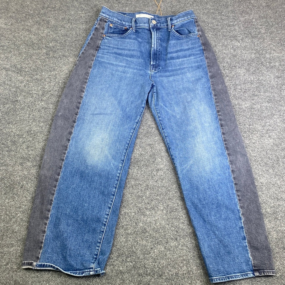 Mother Superior Lil Half-Pipe Flood Jeans 29 Black And Blue Two Tone Wide Leg
